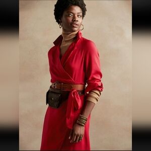 NWT Banana Republic Blazer Wrap Dress In Red Sunset
